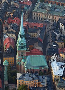 Aerial view of church