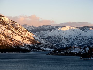 View uplake from the south shore of Lake Chelan