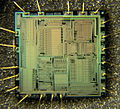 Decapsulated YM3812, showing the die surface