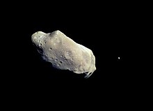 Another potato-shaped asteroid; Dactyl is just a small dot