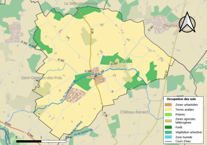 Carte des infrastructures et de l'occupation des sols de la commune en 2018 (CLC).