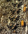 Disruptively camouflaged A-7D Corsairs on a disruptively painted concrete surface, Thailand, 1972