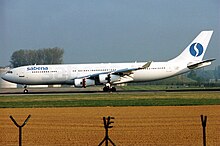 Airbus A340-200 de Sabena en el aeropuerto de Bruselas (1996)