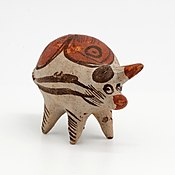 Amulet in shape of a pig. Pottery, Mexico
