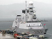 Italian destroyer Andrea Doria (D 553) with the Star of Italy as figurehead.