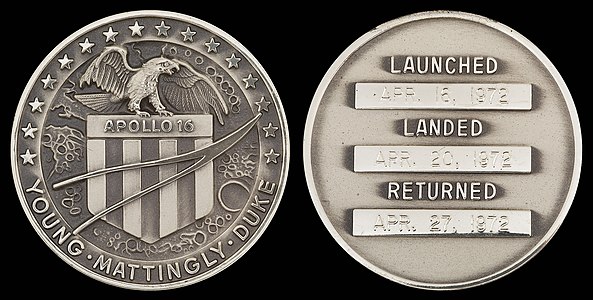 Robbins medallion of Apollo 16, by the Robbins Company