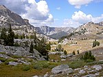 Wind River Range approaching the Lozier Lakes