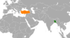 Location map for Bangladesh and Turkey.