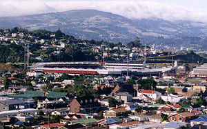 Looking north across Caversham to Carisbrook, from the slopes of Forbury Hill