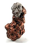 "Halfbreed" copper-silver nugget, Keweenaw County, Michigan, US