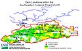 Locations of Dams