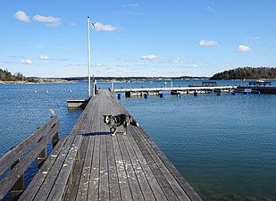 Gälöfjärden mot norr från Stensunds brygga.