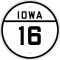 alt2=1926 Iowa 16 route marker