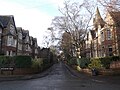 Looking west along Church Walk from the junction with Winchester Road in winter.