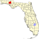 Map of Florida highlighting Washington County