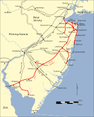 Map of the New Jersey Southern Railroad