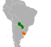 Location map for Paraguay and Uruguay.