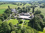 Aerial view of the gardens of Llanrhaiadr Hall