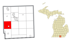 Location within Hillsdale County