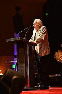 Francisco Hervé mentioning Wikibomb event during SCAR medal acceptance speech at the conference dinner