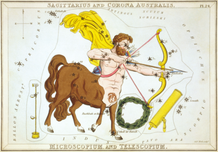 Sagittarius, by Sidney Hall and Richard Rouse Bloxam (restored by Adam Cuerden)
