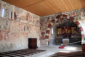 Peintures murales dans l'église Sogn Gieri à Rhäzüns.