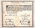 Image 6The first paper money in Europe, issued by the Stockholms Banco in 1666. (from Banknote)