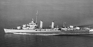 USS Welles (DD-628) underway in November 1943.