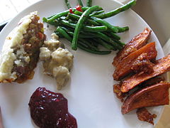 Vegan Thanksgiving plate