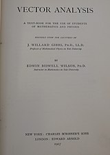 Title page to Vector Analysis (1907)