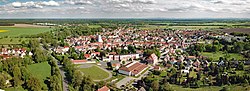 Aerial panorama of the town