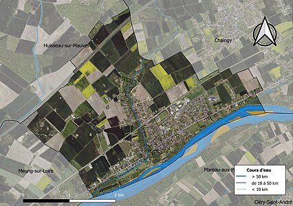 Carte orthophotographique de la commune en 2016.