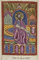 A painted miniature in an Armenian Gospel manuscript from 1609, held by the Bodleian Library