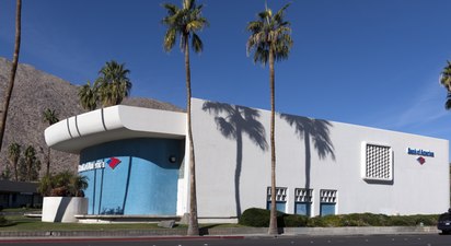 Palm Springs mid-century bank building, 1959, by Rudi Baumfeld