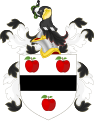 The second entry in the Roll of Arms, the coat of arms of Samuel Appleton (1625-1696), an ancestor of Samuel Appleton.