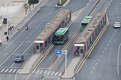 Dianchang Road station with buses of Route B6 stopping by