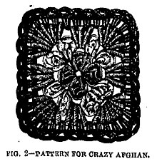 Granny Square design by Mrs. Phelps in April 4, 1885 issue of Prairie Farmer Magazine