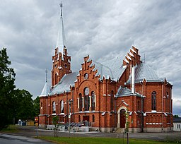 Kyrkan i Kristinestad i juli 2019.