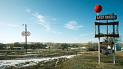 Looking north, SH 71 is going through the community.