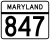 Maryland Route 847 marker