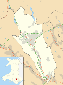 Location of Merthyr Tydfil County Borough