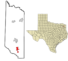 Location in Morris County and the state of Texas.