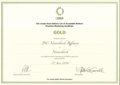 LBMA Certificate, Gold