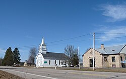 Sharon's town hall is on the right