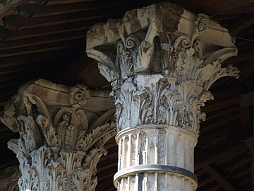 Roman Corinthian capitals in the Temple of Hercules Victor, Rome, later 2nd century BC
