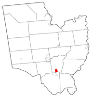 Map highlighting Round Lake's location within Saratoga County.