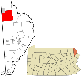 Location in Wayne County and the state of Pennsylvania.