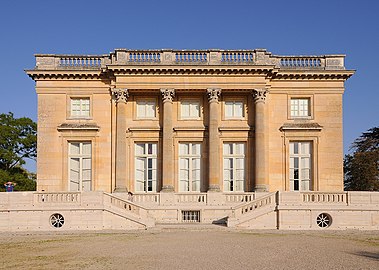 Neoclassical Corinthian columns on the Petit Trianon, Versailles, by Ange-Jacques Gabriel, 1764