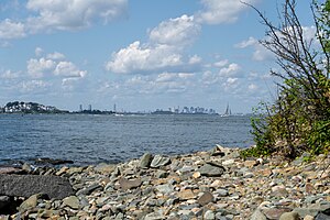 Boston skyline from Webb Memorial Park beach