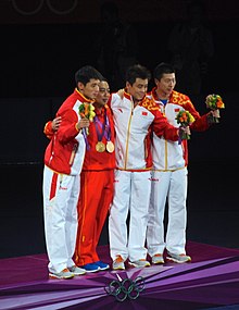 China's men's table tennis team during the 2012 Summer Olympics/